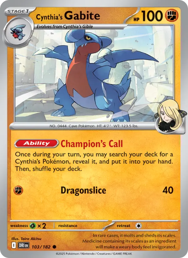 Cynthia's Gabite - DRI-103 - Common 1