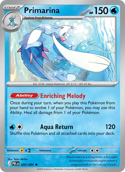 Primarina - PBL-020-H - Rare