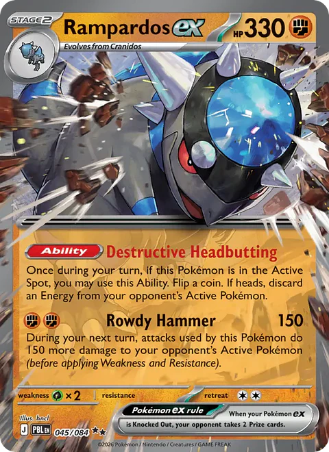 Rampardos ex - PBL-045-H - Double rare