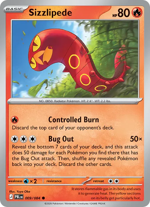 Sizzlipede - PBL-009-RH - Common Reverse Holo