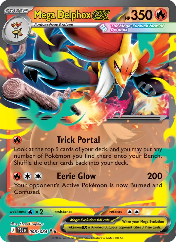 Mega Delphox ex - PBL-008-H - Double rare 1