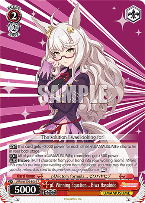pf. Winning Equation... Biwa Hayahide - UMA/W106-E091 - R