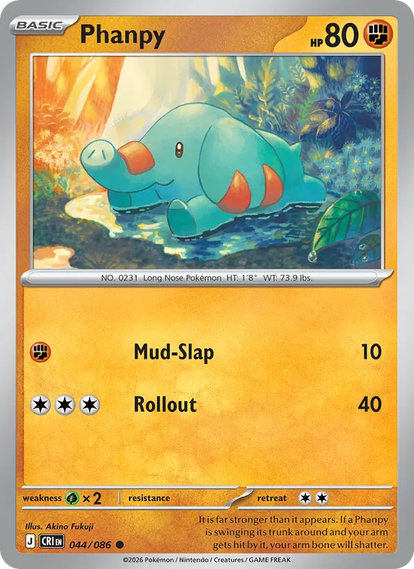 Phanpy - CRI-044-RH - Common Reverse Holo 1