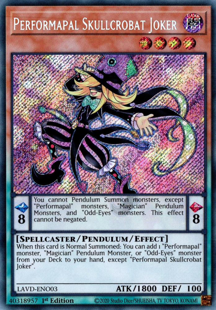 Performapal Skullcrobat Joker - LAVD-ENO03 - Secret Rare 1