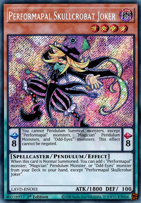 Performapal Skullcrobat Joker - LAVD-ENO03 - Secret Rare