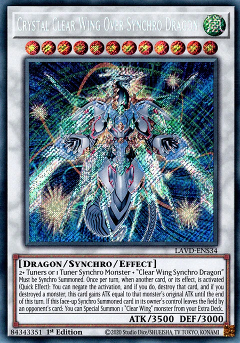 Crystal Clear Wing Over Synchro Dragon - LAVD-ENS34 - Secret Rare