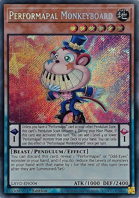 Performapal Monkeyboard - LAVD-ENO04 - Secret Rare