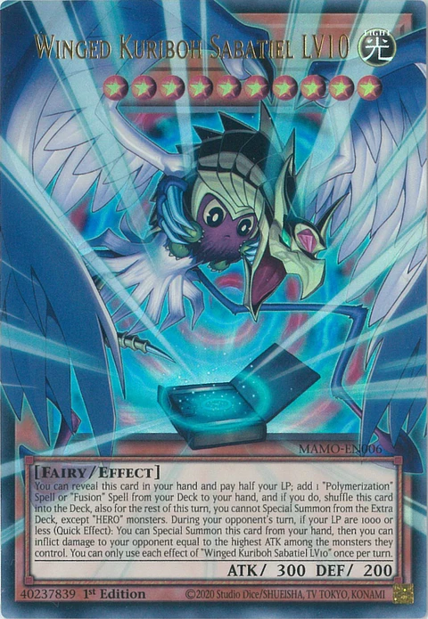 Winged Kuriboh Sabatiel LV10 - MAMO-EN006 - Ultra Rare (Extended Art)
