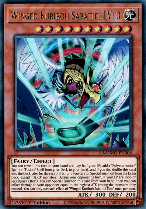Winged Kuriboh Sabatiel LV10 - MAMO-EN006 - Ultra Rare