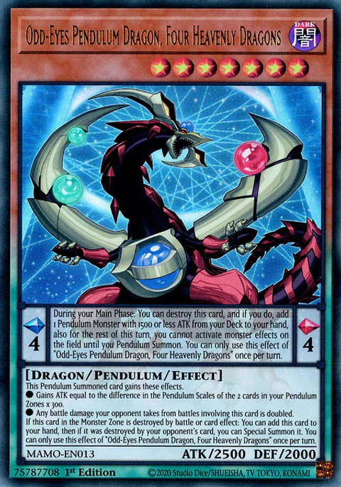 Odd-Eyes Pendulum Dragon of the Four Heavenly Dragons - MAMO-EN013 - Ultra Rare