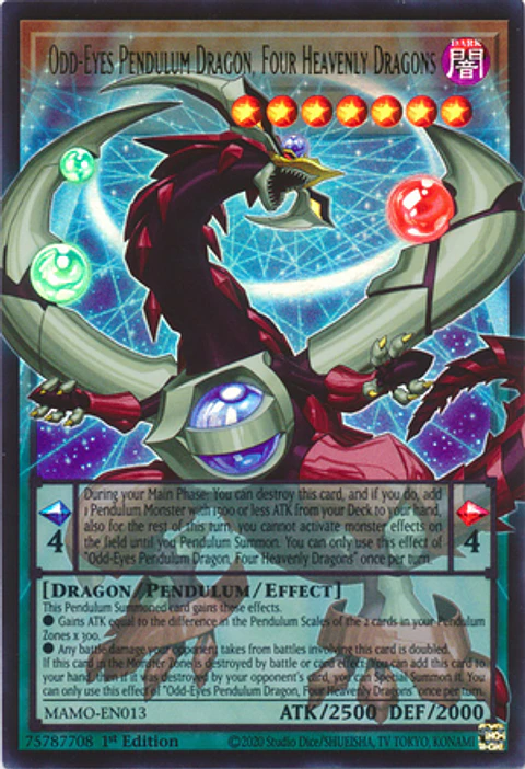 Odd-Eyes Pendulum Dragon, Four Heavenly Dragons - MAMO-EN013 - Ultra Rare (Extended Art)