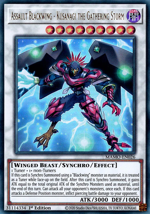 Assault Blackwing - Kusanagi the Gathering Storm - MAMO-EN026 - Ultra Rare