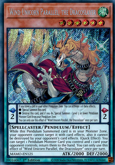 Wind Unicorn Parallel, the Dracoslayer - MAMO-EN125 - Secret Rare