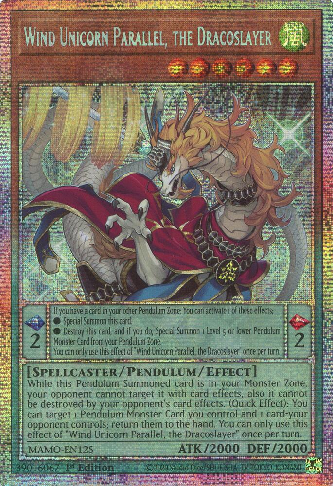 Wind Unicorn Parallel, the Dracoslayer - MAMO-EN125 - Starlight Rare 1