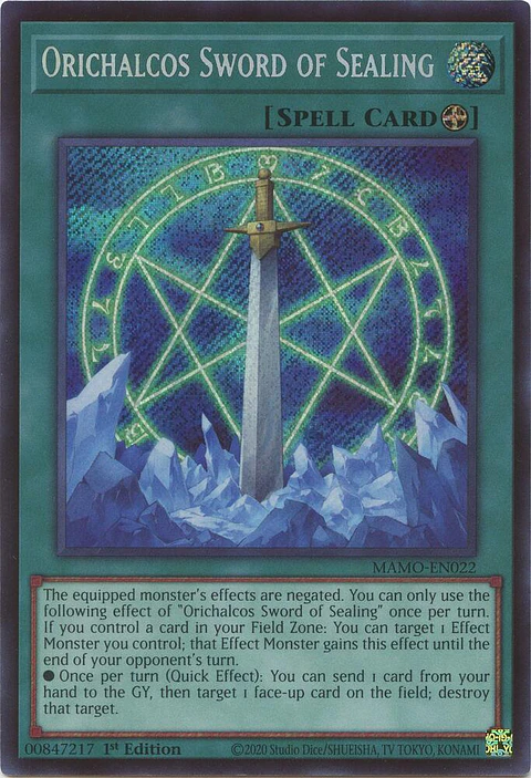 Orichalcos Sword of Sealing - MAMO-EN022 - Secret Rare