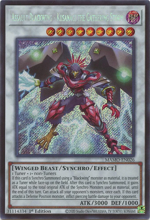 Assault Blackwing - Kusanagi the Gathering Storm - MAMO-EN026 - Secret Rare