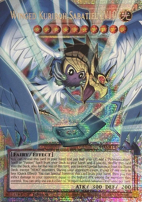 Winged Kuriboh Sabatiel LV10 - MAMO-EN006 - Starlight Rare (Extended Art)