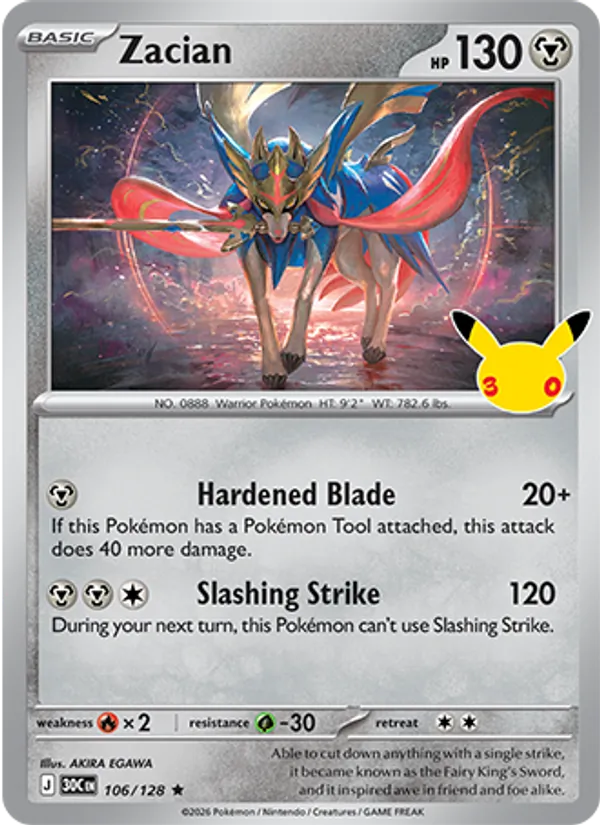 Zacian - 30C-106-H - Rare 1