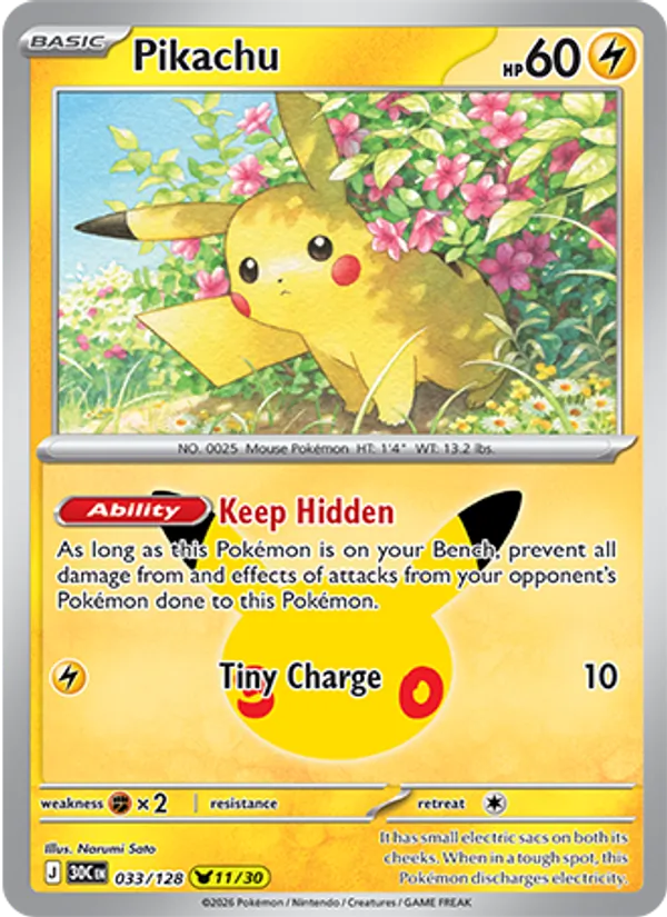 Pikachu - 30C-033-H - Pikachu Rare 1