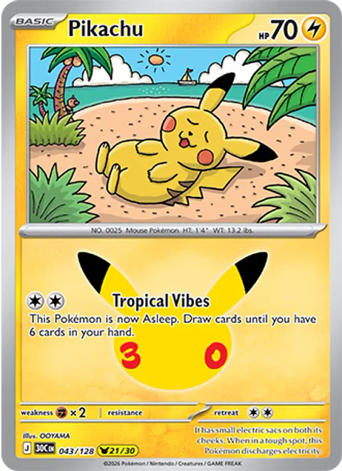 Pikachu - 30C-043-H - Pikachu Rare