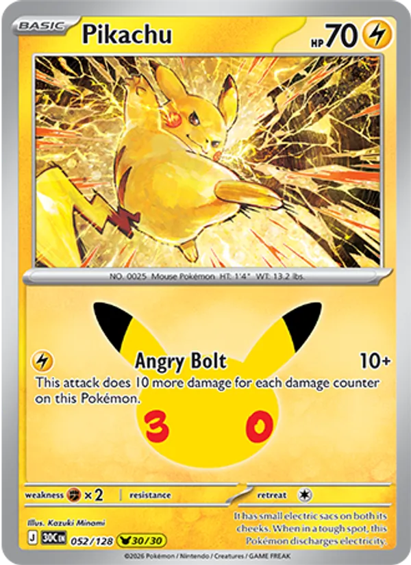 Pikachu - 30C-052-H - Pikachu Rare 1