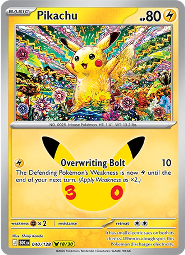 Pikachu - 30C-040-H - Pikachu Rare 1