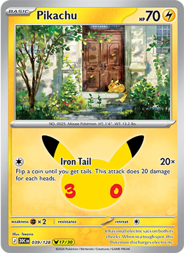 Pikachu - 30C-039-H - Pikachu Rare 1