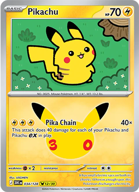 Pikachu - 30C-034-H - Pikachu Rare