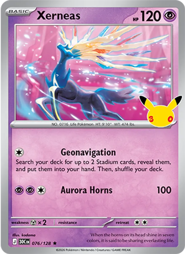 Xerneas - 30C-076-H - Rare 1
