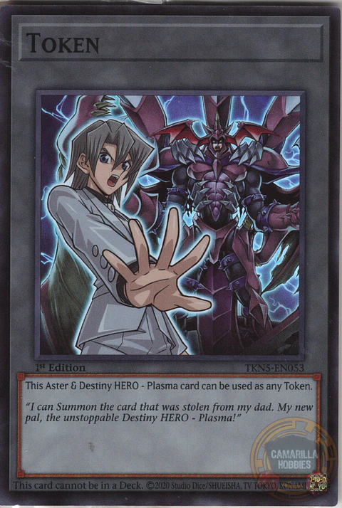Token: Aster and "Destiny HERO - Plasma" - TKN5-EN053 - Super Rare