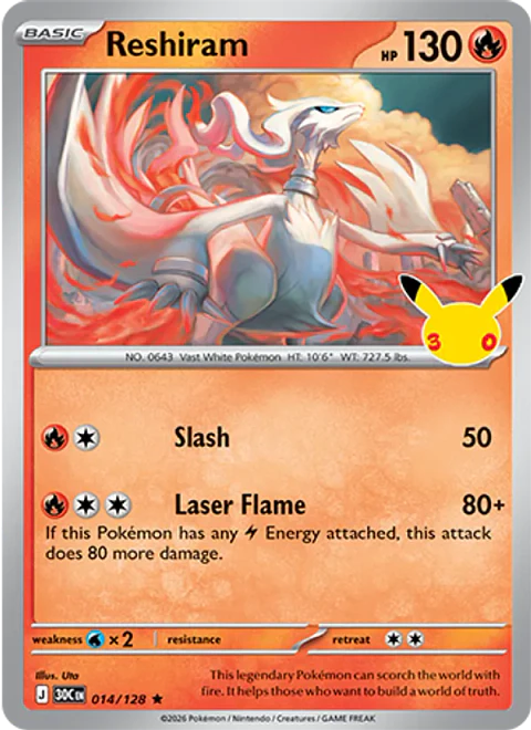 Reshiram - 30C-014-H - Rare