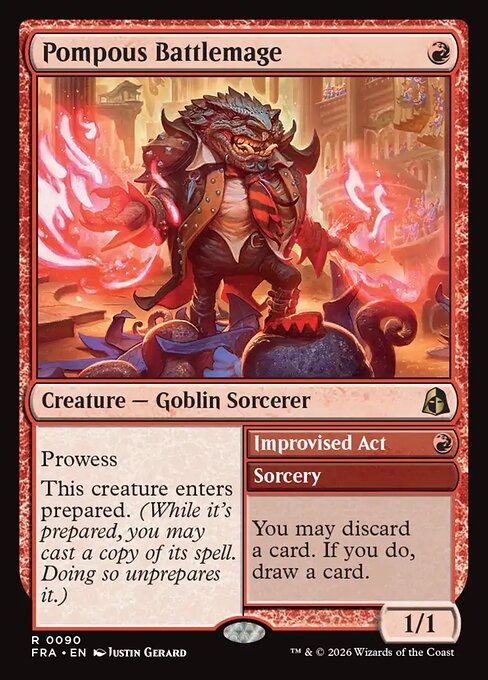 Pompous Battlemage // Improvised Act - FRA-0090 - Rare 1