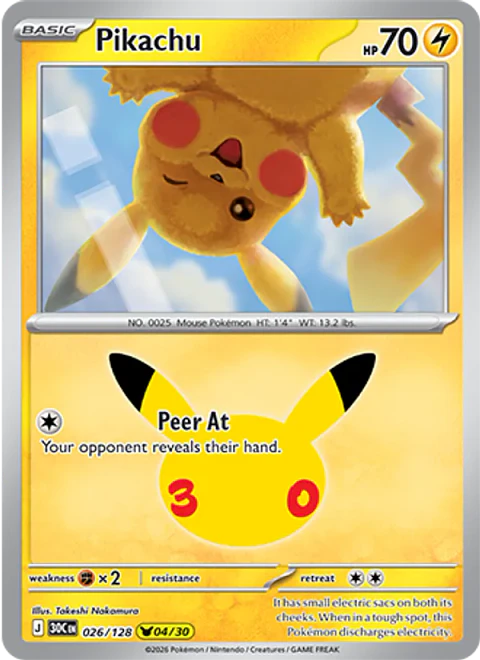 Pikachu - 30C-026-H - Pikachu Rare