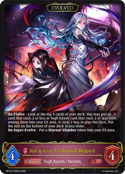 Ilze & Urze, Centennial Reapers (Evolved) - BP18-078EN - Legendary 1