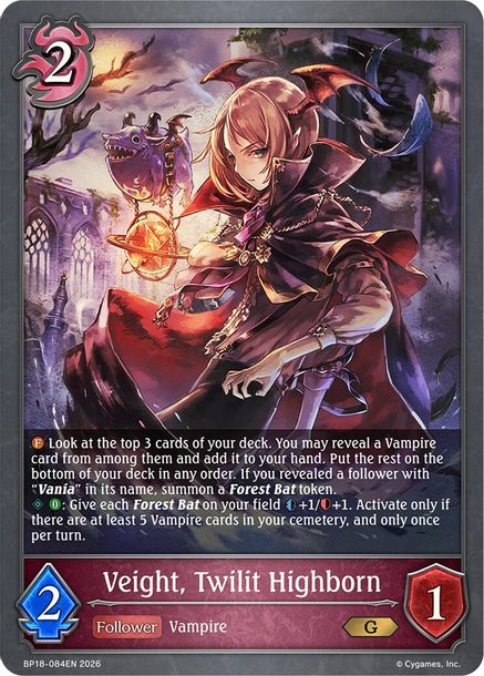 Veight, Twilit Highborn - BP18-084EN - Gold 1