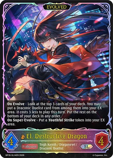 El, Destructive Dragon (Evolved) (SL) - BP18-SL14EN - Super Legendary