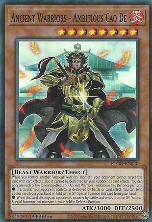 Ancient Warriors - Ambitious Cao De - ETCO-EN020 - Super Rare 1