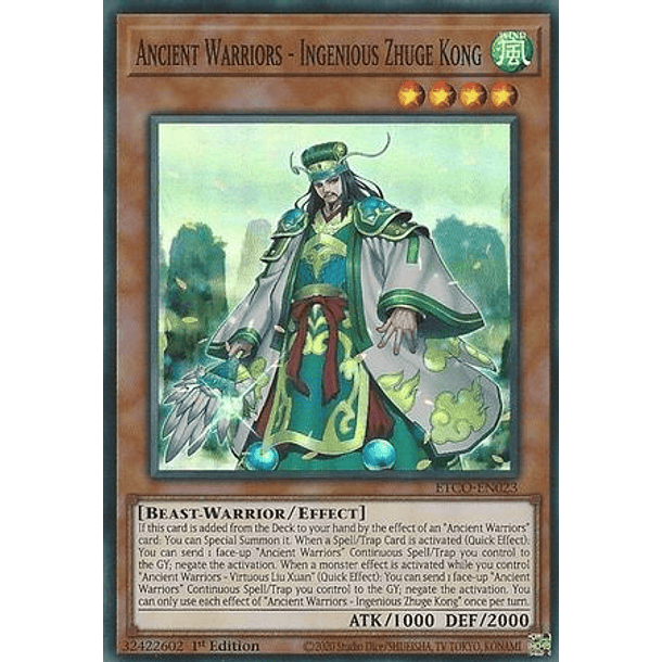 Ancient Warriors - Ingenious Zhuge Kong - ETCO-EN023 - Super Rare