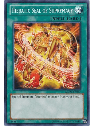Hieratic Seal of Supremacy - GAOV-EN057 - Common (JUGADA)