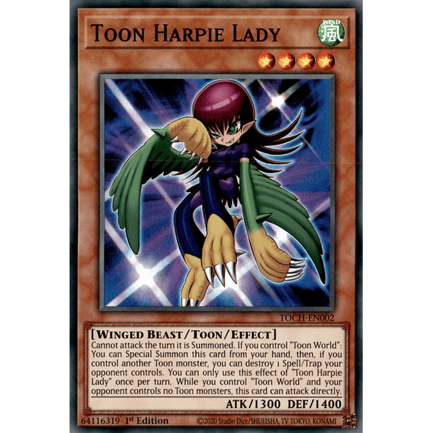 Toon Harpie Lady - TOCH-EN002 - Super Rare