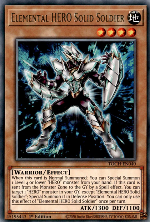 Elemental HERO Solid Soldier - TOCH-EN040 - Rare