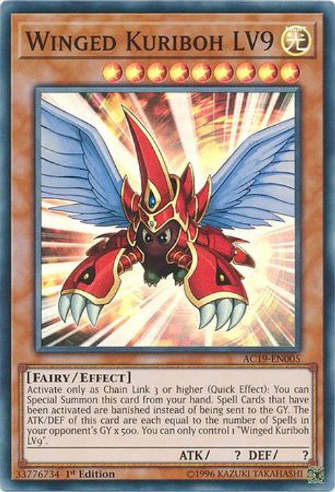 Winged Kuriboh LV9 - AC19-EN005 - Super Rare 