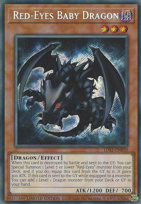 Red-Eyes Baby Dragon - LDS1-EN010 - Secret Rare 1