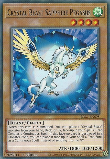 Crystal Beast Sapphire Pegasus - LDS1-EN098 - Common  1
