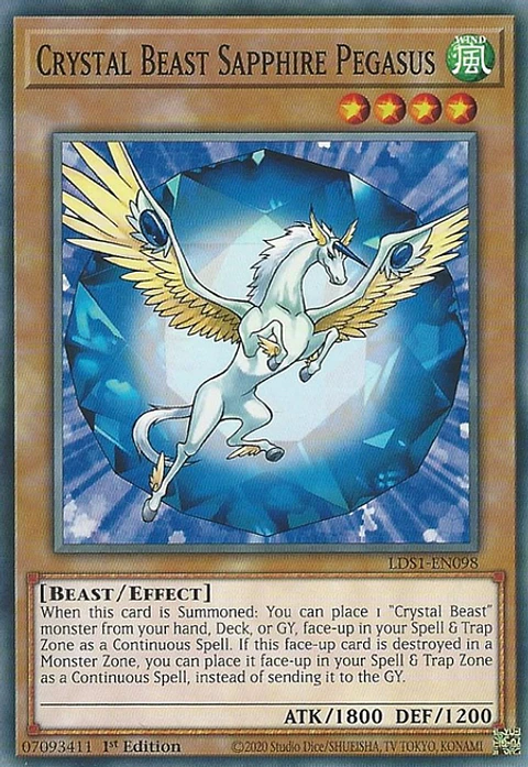 Crystal Beast Sapphire Pegasus - LDS1-EN098 - Common 