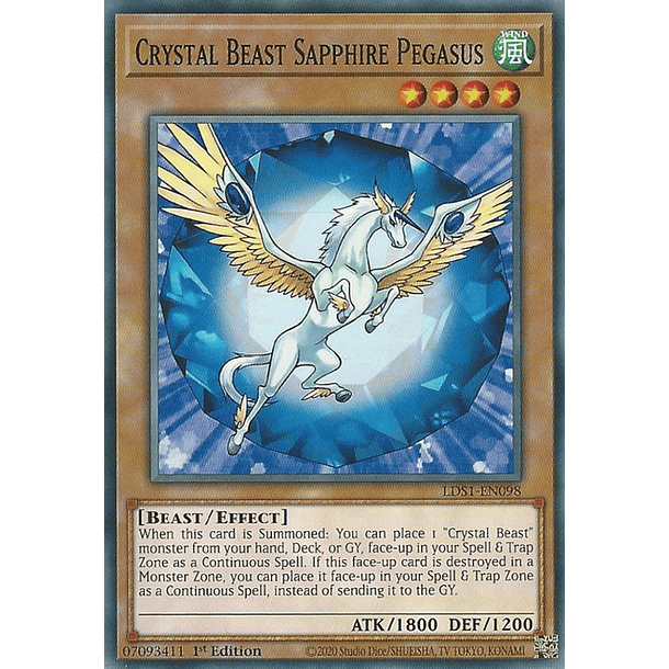 Crystal Beast Sapphire Pegasus - LDS1-EN098 - Common 