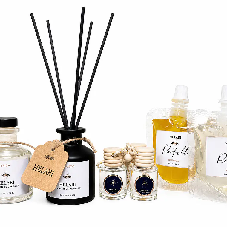 Pack﻿ Difusor Ambiental+Refill+Difusor auto + Varillas 1