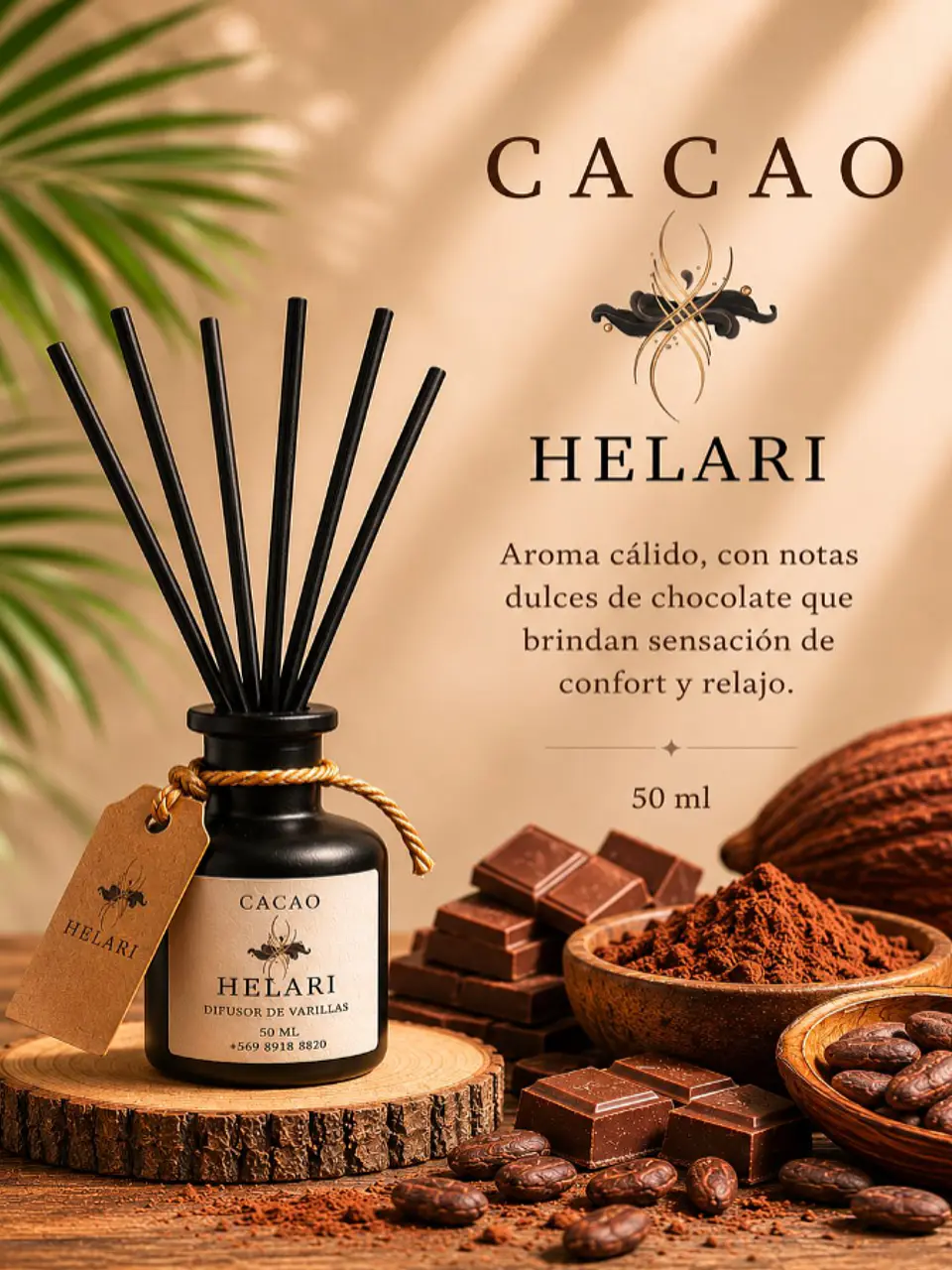 Difusor Ambiental con Varillas Cacao 1