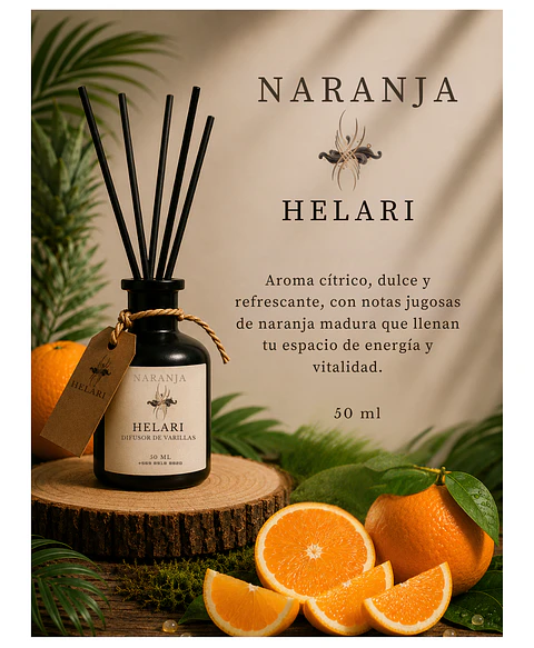 Difusor Ambiental con Varillas Naranja
