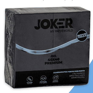 SERVILLETA MESA DOBLADA NEGRA JOKER